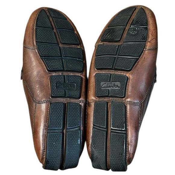 Clark’s slip on penny driving loafers brown leather men’s 10 - Picture 4 of 6